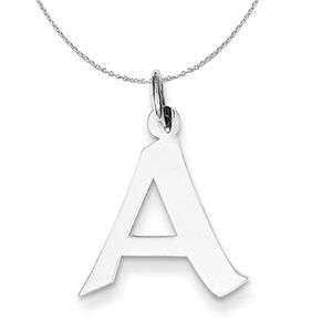 Silver Karlie Collection Block Initial Charm Letter A Necklace - 18 In